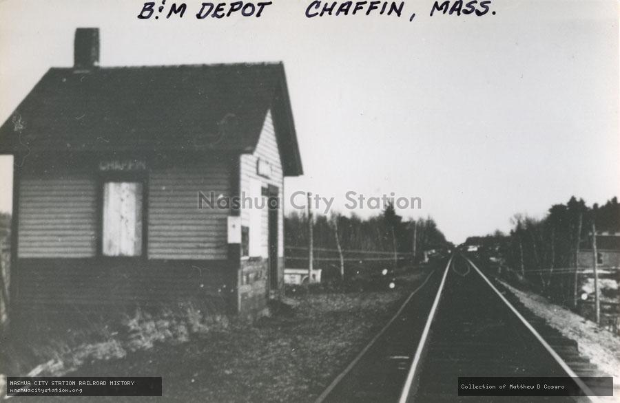 Postcard: Boston & Maine Depot, Chaffin, Massachusetts